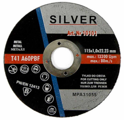 Disco de 115 x 1,0 mm para cortar metal.