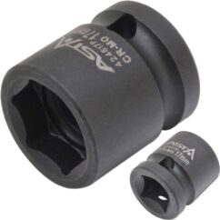 Vaso de impacto súper corto de 17 mm 1/2' Asta, macizo
