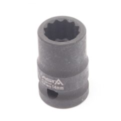 Llave de vaso Asta CR-Mo de 1/2' y 12 puntas con vaso de impacto de 14 mm