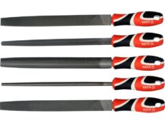 LIMAS DE DIAMANTE PARA METAL 250mm JUEGO DE LIMA 5 uds. Plano, Triangular, Redondo, Semicircular, YATO