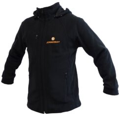 Sudadera polar negra con capucha, logo Jonnesway, talla L