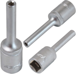 VASO Torx E6 LARGO 3/8" ASTA Cr-V fuerte
