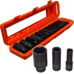 VASOS DE IMPACTO LARGOS 10-32mm 1/2' 13 UDS. JUEGO DE VASOS CR-Mo