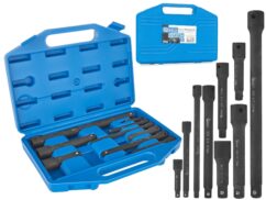 Extensiones de impacto 1/4' 3/8' 1/2' 50-250mm 9 uds. conjunto de extensión fuerte