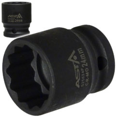 Vaso de impacto 21mm Llave de vaso de 1/2' de 12 puntos CR-Mo, Asta