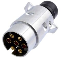 Enchufe de remolque de aluminio de 7 pines y 12V, tuerca