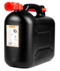 Bidón de combustible 10L Certificado, depósito con embudo, gasolina, aceite, Fuerte
