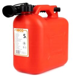Bidón de combustible 5L Homologación, depósito con embudo, gasolina, aceite, Fuerte