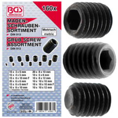 Tornillos Allen sin cabeza fija M3-M10 160 uds.