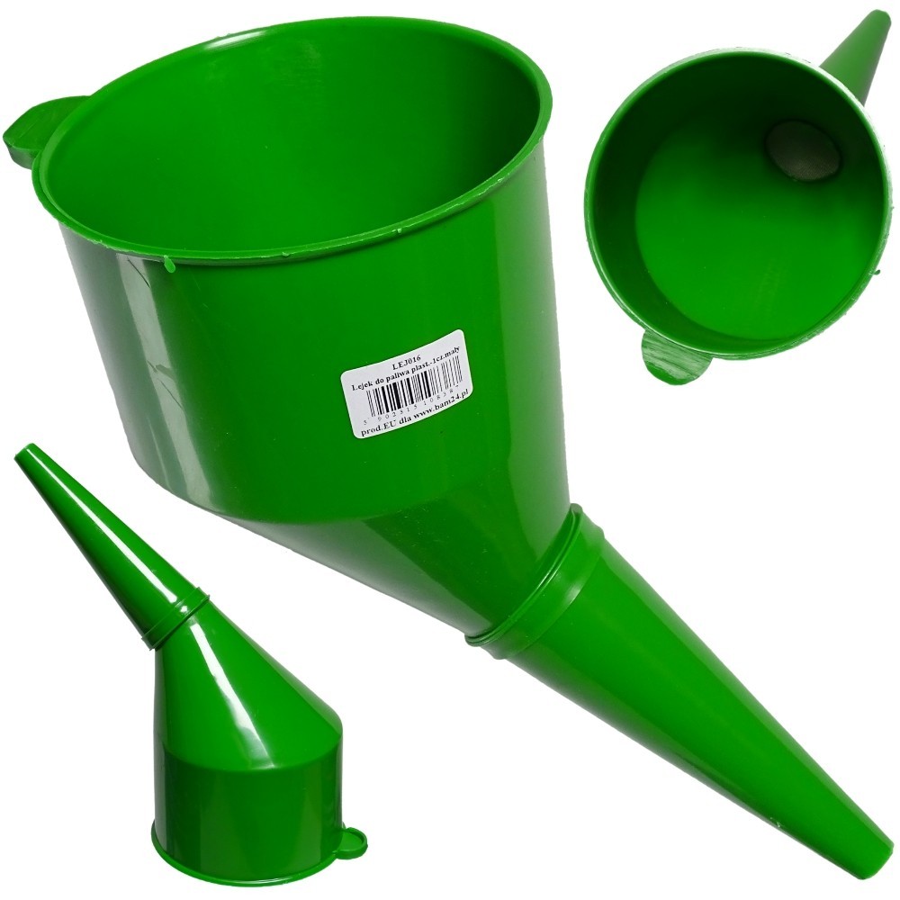 Embudo para combustible, productos químicos, líquidos, curva de plástico con colador