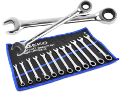 Llaves combinadas con carraca, 12 uds. 8-19mm