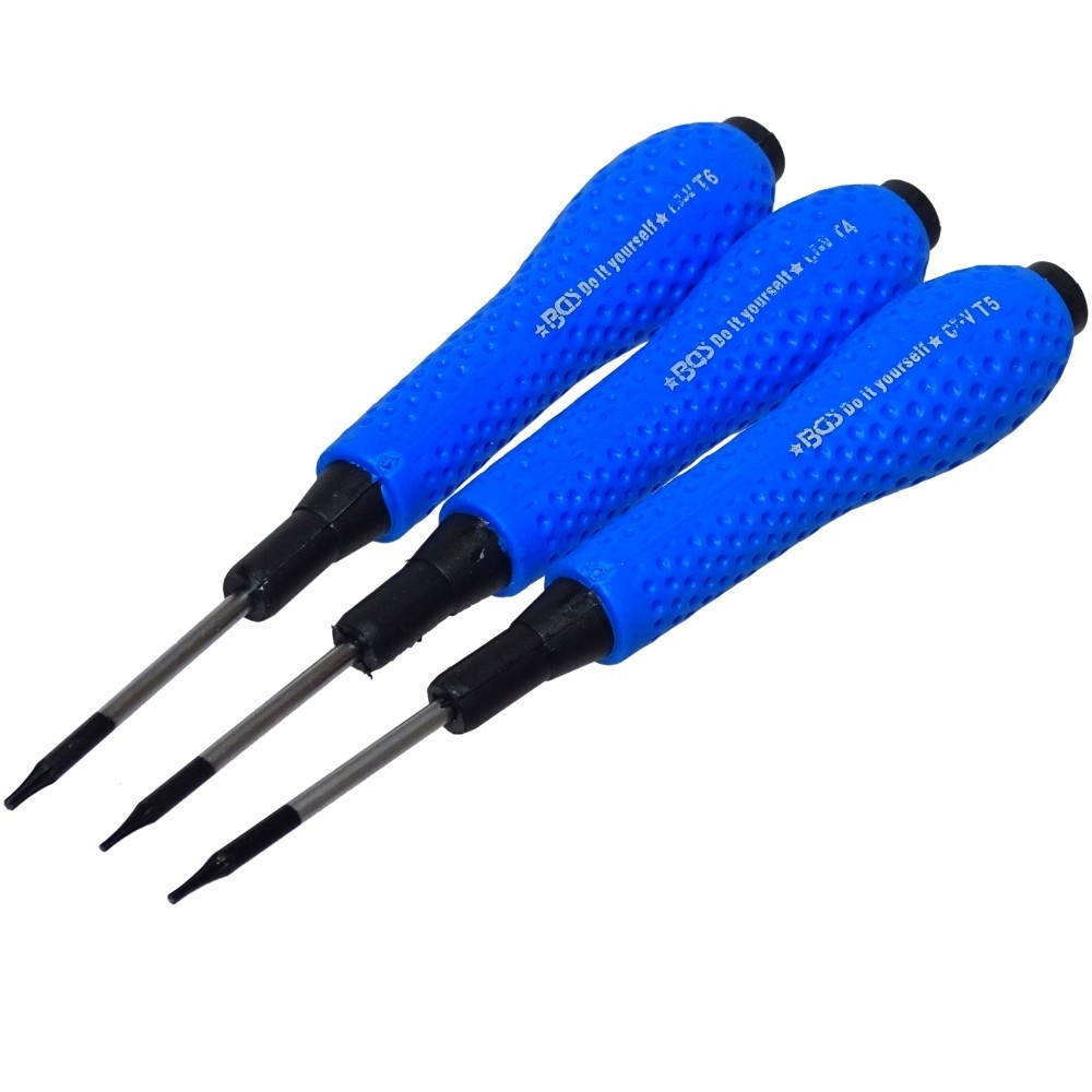 Destornilladores Torx de precisión T4 T5 T6 Destornilladores Torx de servicio magnético, juego de 3 piezas. - Imagen 4