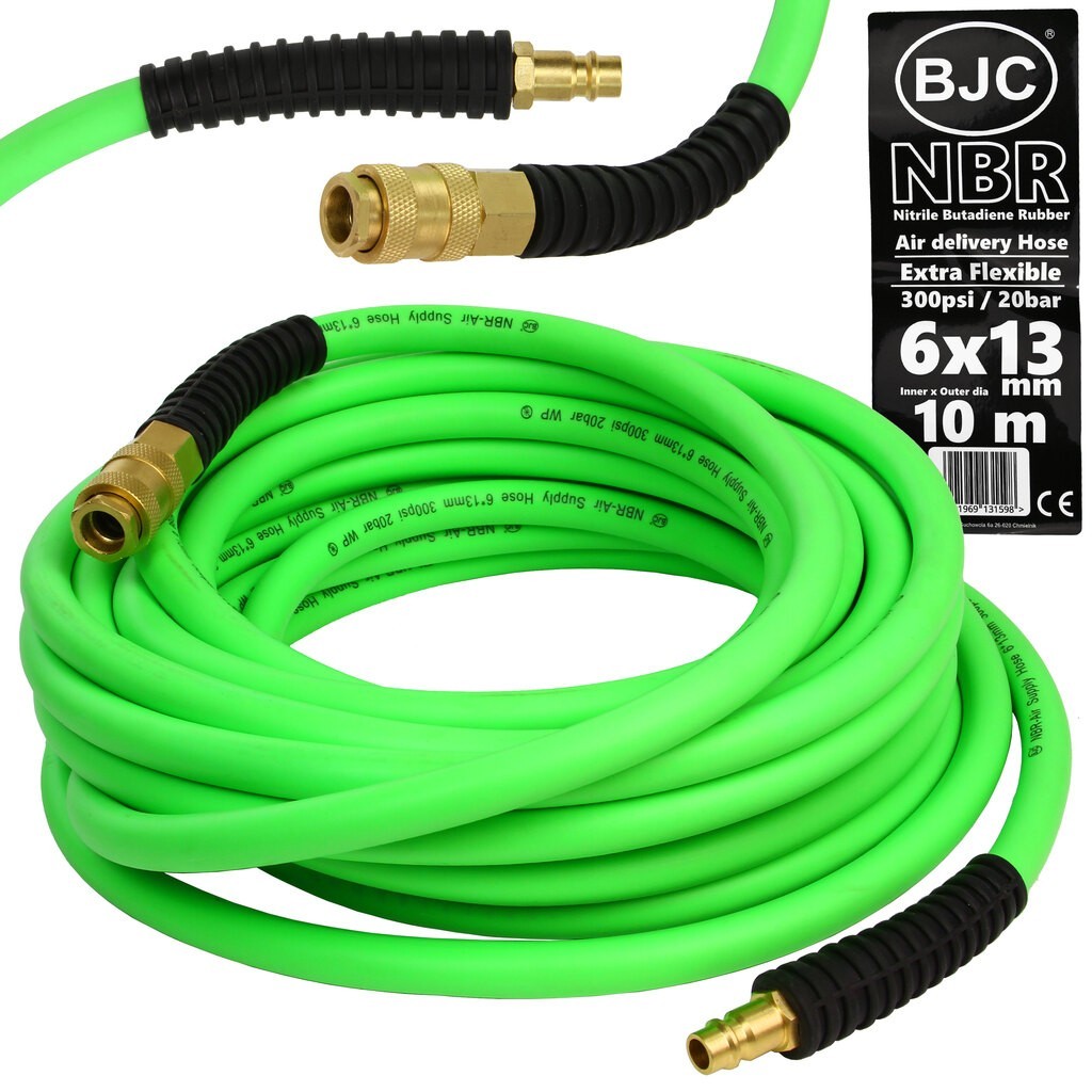 MANGUERA PRESION NBR 6x13mm 10m Conectores rápidos euro BJC