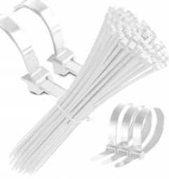 Bridas para cables autoblocantes, blancas, 5x300 mm, juego de 50 piezas, ASTA