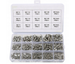 Juego de tornillos HEX de acero inoxidable 440 piezas