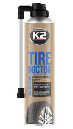 TIRE DOCTOR Aerosol para sellar e inflar neumáticos pinchados de más de 14", 500 ml