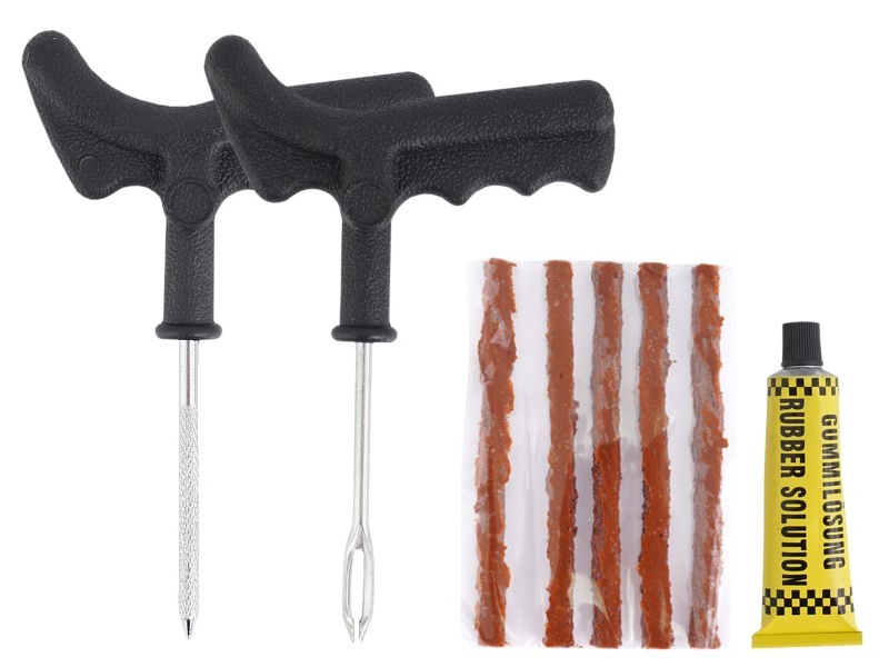 Kit de reparación para neumáticos sin cámara, 8 piezas.
