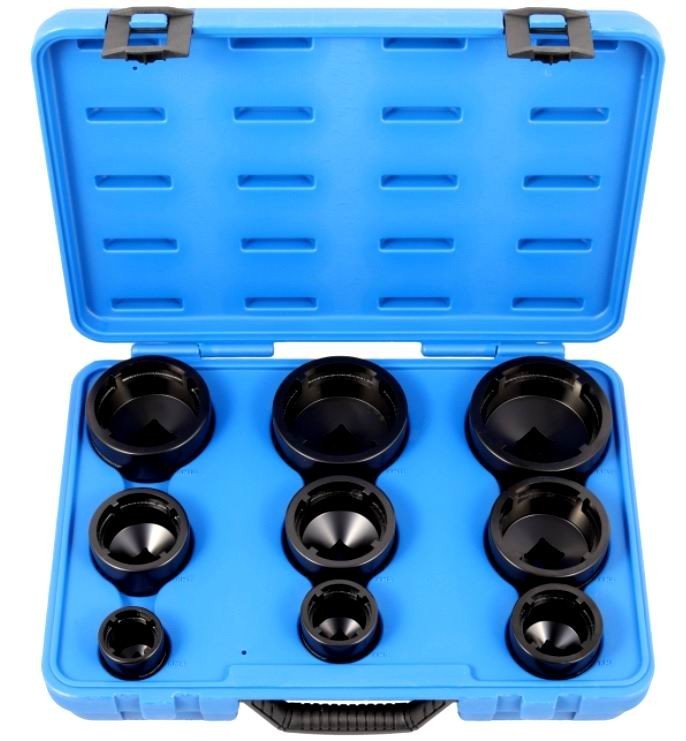 Vasos para tuercas de rodamiento ranuradas KM4-KM12 Dientes internos JONNESWAY