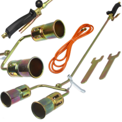 QUEMADOR DE GAS PARA TEJADO 2 BOQUILLAS 60mm + MANGUERA 3m propano-butano