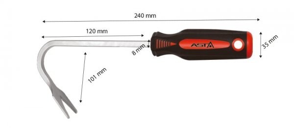 PINZA PARA EXTRAER CLIPS PINS ASTA CURVA - Imagen 3