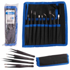 PINZAS DE PRECISIÓN JUEGO DE PINZAS 9 uds. ACERO