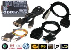 Interfaz de diagnóstico VAG USB con 2 líneas K (KKL) + cables: OBD1, OBD2, pines