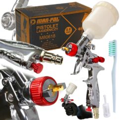 MINI PISTOLA PINTAR 0.8mm CROMADA + KIT LIMPIEZA