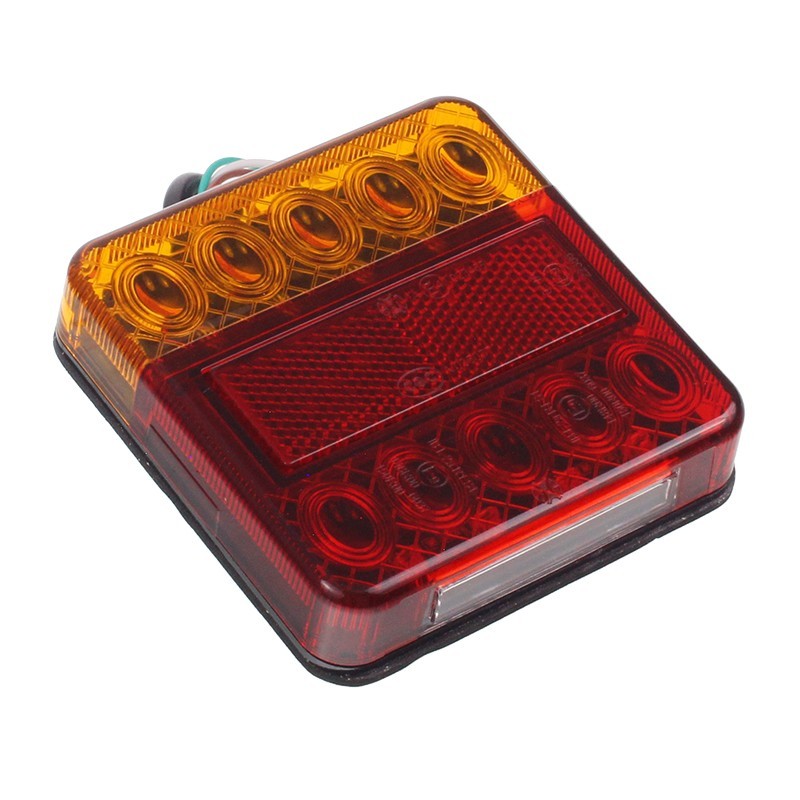 Piloto trasero LED plano L/R cuadrado LED remolque sin cable 12/24V - Imagen 3