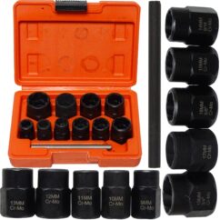 Vasos para tornillos dañados y desgastados 9-19mm Juego de 11 piezas.