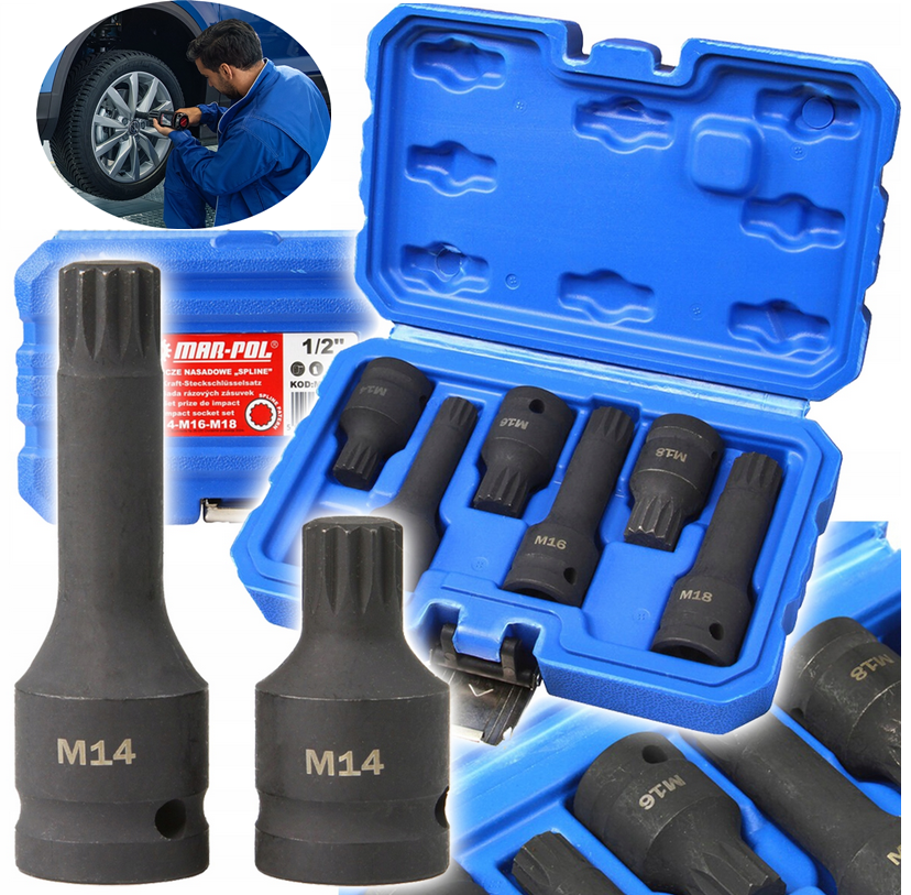 LLAVES DE IMPACTO ESTRIADAS M14 M16 M18 - suspensiones VW
