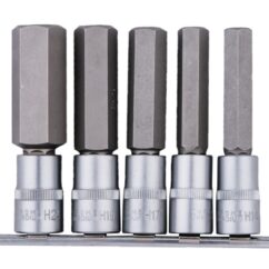Juego de llaves Allen HEX en tira de 14-24 mm, 5 uds. Vasos hexagonales CR-V de 1/2'