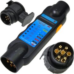 COMPROBADOR DE TOMAS Y ENCHUFES DE REMOLQUE + ADAPTADORES 13/7 7/13