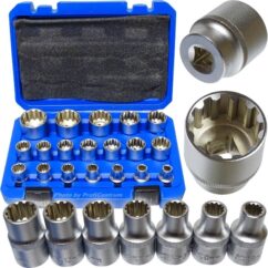 VASOS VARIO-PLUS 12 ANGULARES 1/2'' JUEGO DE 19 UNIDADES.