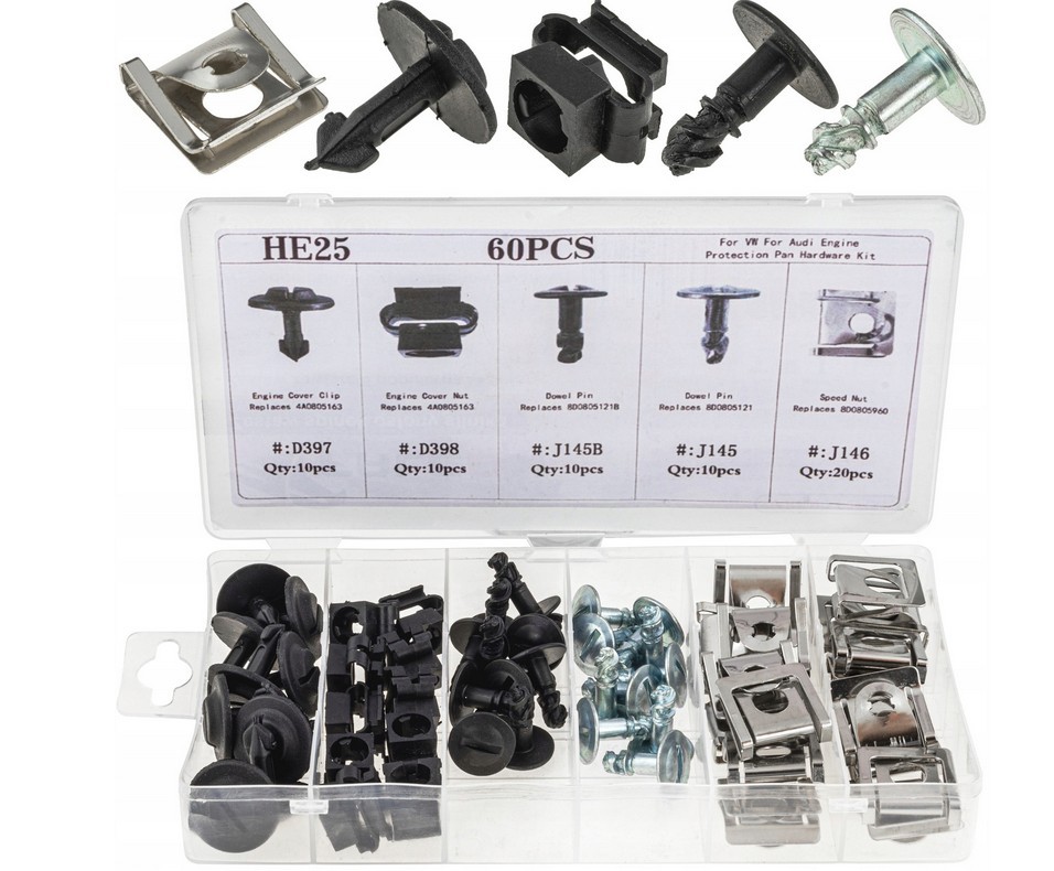 Clips tornillos tapa motor VW AUDI SKODA SEAT juego de 60 uds.