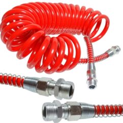 Cable neumático en espiral M22, silicona roja, Poliuretano, 5 m