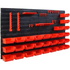 Tablero de herramientas con asas y bandejas, 46 elementos.