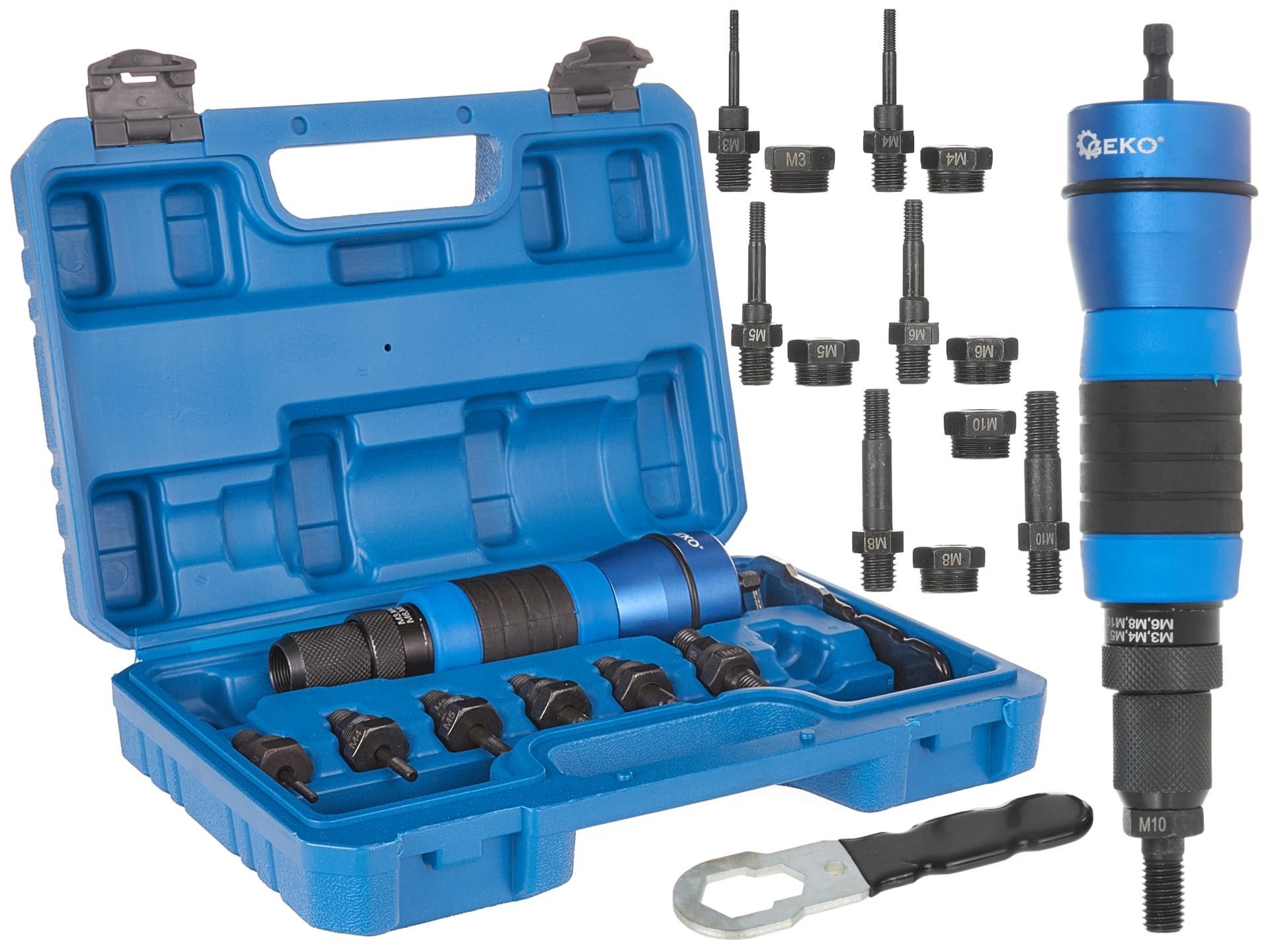 Remachadora de tuercas remachables M3-M10, adaptador para destornillador, taladro, 8 uds.