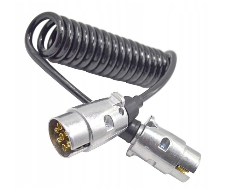 Cable espiral 7/12v, clavijas metálicas, longitud de trabajo máx. 3m