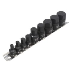 LLAVES DE IMPACTO HEXAGONALES EN PULGADAS IMBUS 1/4'– 3/4' Juego de 10 piezas.