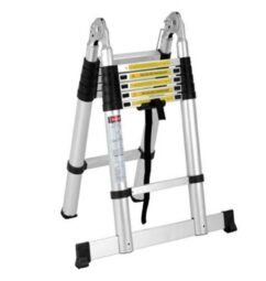 Escalera telescópica, de 2 lados, 5 m, 3 POZ, 16 peldaños, extensible