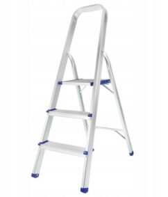 ESCALERA DOMÉSTICA DE ALUMINIO DE 3 PELDAÑOS, PLEGABLE, 150 kg