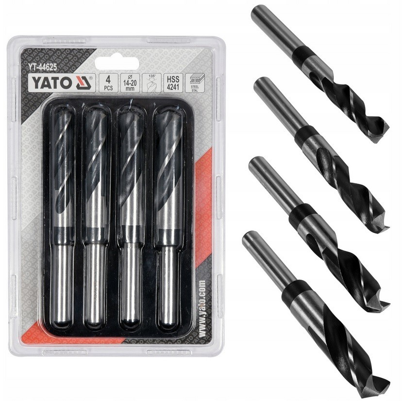 BROCAS PARA METAL HSS 14/16/18/20mm JUEGO DE BROCAS 4uds. yato