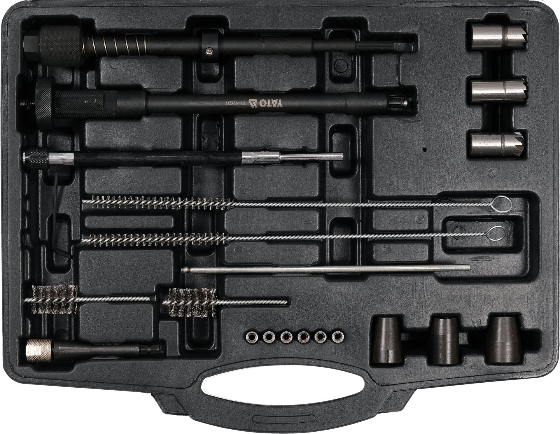 Set para limpieza de asientos de inyectores, cortadores, extractor de cepillos, 21 piezas.