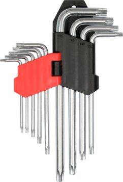 TORX TORXY CON AGUJERO T10-T50 9 piezas. LLAVES DEL JACK CR-V YATO
