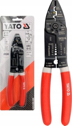 Alicates de engarce para cortar cables, multifuncionales, 6 en 1, 215 mm, acero
