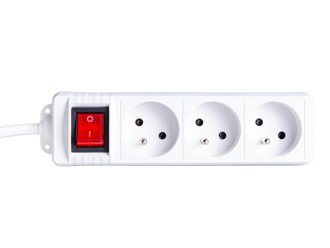 Alargador eléctrico, 3 enchufes, 5 m, regleta blanca - Imagen 4
