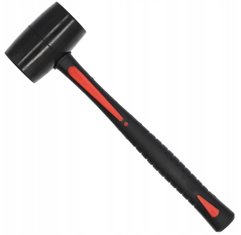 Martillo de goma 50mm, mango de fibra de vidrio 440g. Yato de 340 mm