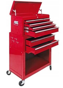 ARMARIO HERRAMIENTAS CARRO DE TALLER 8 CAJONES, 2 PIEZAS