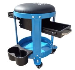 Taburete, taburete, carro de taller, silla, 3 estantes, ruedas