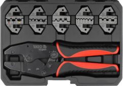 ALICATES 220mm JUEGO ENGARZADOR DE CONECTORES 5 MATRICES